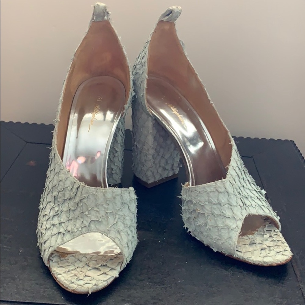3.1 Phillip Lim soft leather peep toe heels unique - Picture 10 of 16